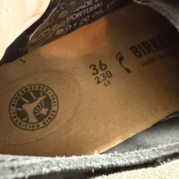 Birkenstock Gary Black Suede Leather Lace-Up Derby Shoes Women's Size 36 US 5 - Picture 9 of 9